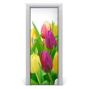 Ajtóposzter öntapadós virágok tulipán 75x205 cm