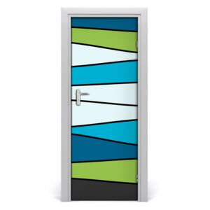 Poszter tapéta ajtóra színes csíkos 75x205 cm