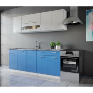 MAX konyhabútor 200 cm Szürke-Kék