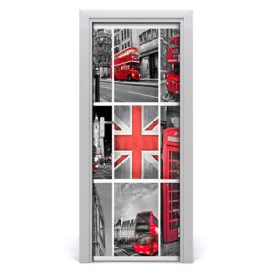Poszter tapéta ajtóra Collage London 75x205 cm