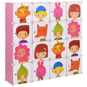 [neu.haus]® Gyerekszekrény - pink tároló szekrény - DIY összerakós polcrendszer