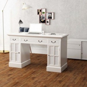 Fehér dupla talapzatú íróasztal 140 x 48 x 80 cm