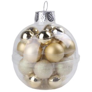 Karácsonyfadísz - gömb dísz - arany - 22 darabos