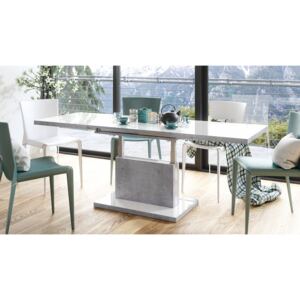 Mazzoni ASTON fehér fény / beton, összecsukható és kihajtható asztal