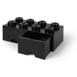 Négyszögeletes fekete tárolódoboz 2 fiókkal - LEGO®