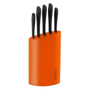 Narancssárga késtartó, 5 késsel - Vialli Design
