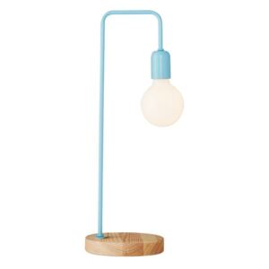 Decor Valetta világoskék asztali lámpa fa talpazattal - Homemania