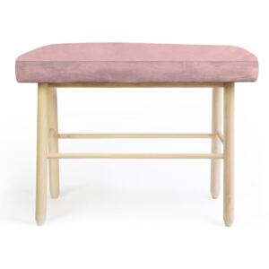 Fenyőfa ülőke rózsaszín bársonyhuzattal - Velvet Atelier