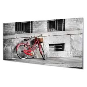 Akrilképek Piros bicikli egy kosár 100x50 cm