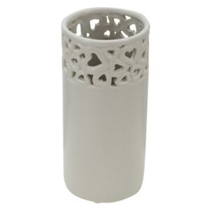 Amour világos szürke porcelán váza, magasság 28 cm - Mauro Ferretti