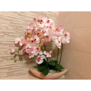 Rózsaszín 4 virágos orchidea dekor