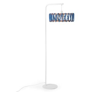 Macaron állólámpa fehér konstrukcióval és nagy kék lámpabúrával - EMKO