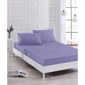 Basso Purple lila lepedő és 2 párnahuzat szett egyszemélyes ágyhoz, 160 x 200 cm