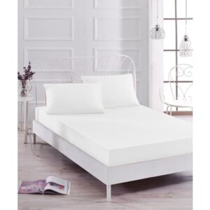 Basso Blanco fehér elasztikus lepedő és párnahuzat szett egyszemélyes ágyhoz, 100 x 200 cm