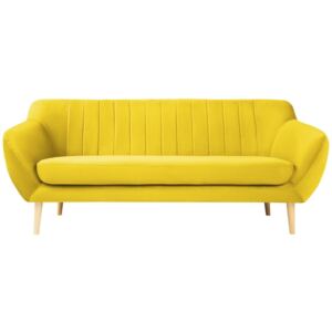 Sardaigne sárga kétszemélyes kanapé világos lábakkal - Mazzini Sofas