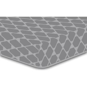 Rhombuses szürke mintás gumis lepedő, 200 x 220 cm - DecoKing