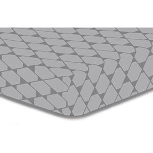 Rhombuses szürke mikroszálas gumis lepedő, 100 x 200 cm - DecoKing