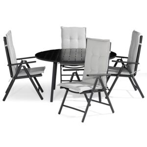 Asztal és szék garnitúra VG4634 Fekete + fehér