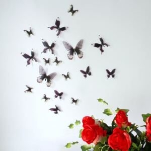 Butterflies Chic fekete 3D falmatrica, 18 darab - Ambiance