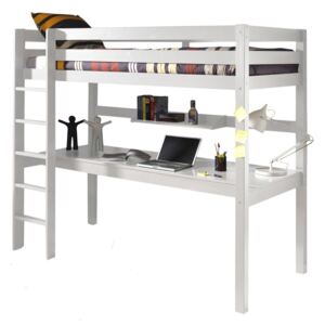 Pino fehér emeletes ágy íróasztallal, 200 x 105 cm - Vipack