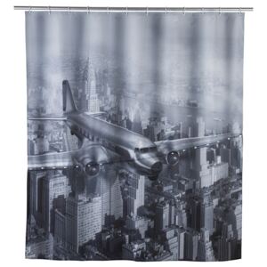 Led Plane szürke zuhanyfüggöny, 180 x 200 cm - Wenko