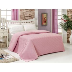 Audrey rózsaszín kétszemélyes pamut ágytakaró, 200 x 240 cm