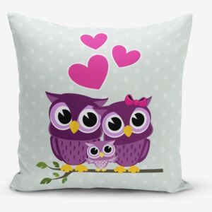 Hearts Owls pamutkeverék párnahuzat, 45 x 45 cm - Minimalist Cushion Covers