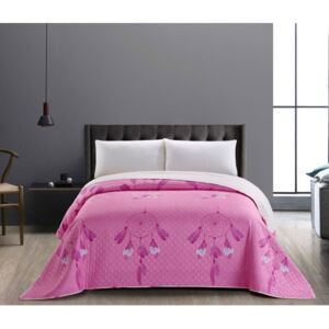 Sweet Dreams rózsaszín-fehér kétoldalú kétszemélyes takaró, 200 x 220 cm - DecoKing