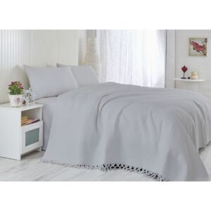 Grace szürke pamut ágytakaró egyszemélyes ágyhoz, 180 x 240 cm