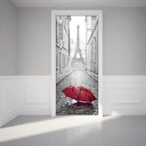Eifel Tower And Umbrella öntapadós matrica ajtóra - Ambiance