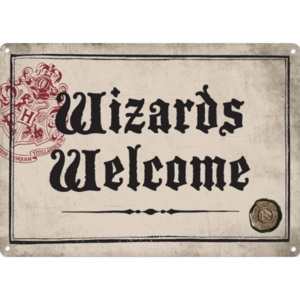 Harry Potter - Wizards Welcome fémplakát, (21 x 15 cm)