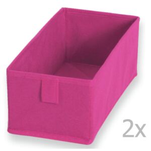 2 db rózsaszín textil tárolódoboz, 28 x 13 cm - JOCCA