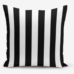 Black White Striped fekete-fehér pamutkeverék párnahuzat, 45 x 45 cm - Minimalist Cushion Covers