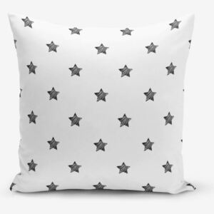 White Background Star fekete-fehér pamutkeverék párnahuzat, 45 x 45 cm - Minimalist Cushion Covers
