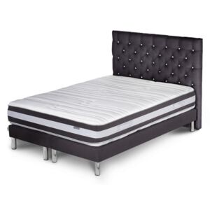 Mars Dahla sötétszürke ágy matraccal és dupla boxspringgel, 180 x 200 cm - Stella Cadente Maison