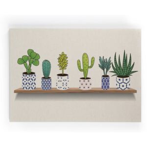 Lino Cactus Shelve vászonkép, 50 x 70 cm - Really Nice Things