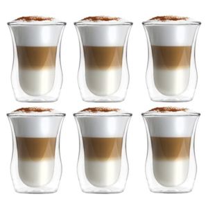 6 db duplafalú üveg pohár, 300 ml - Vialli Design