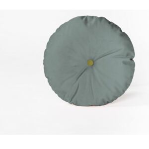 Turquoise kerek díszpárna bársony huzattal, ⌀ 45 cm - Velvet Atelier
