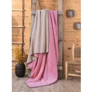 Sandra rózsaszín-bézs takaró, 200 x 220 cm