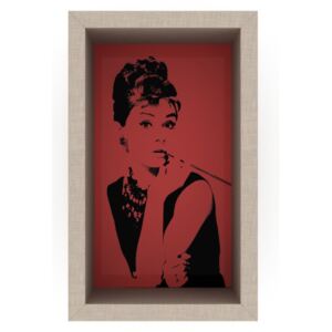 Pop art stílusú falipolc, 22x36 cm, piros - AUDREY