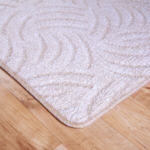 Szegett szőnyeg 70x150 cm - Világos beige színben karmolt mintával