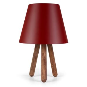Kira Polly piros asztali lámpa bükkfa lábakkal