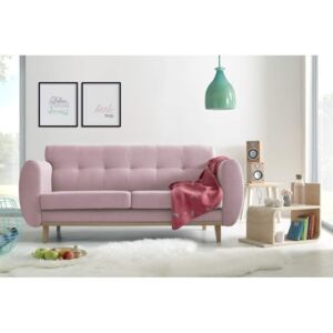 Viking világos rózsaszín kétszemélyes kanapé - Bobochic Paris