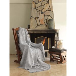 Linen szürke pamut takaró, 170 x 220 cm