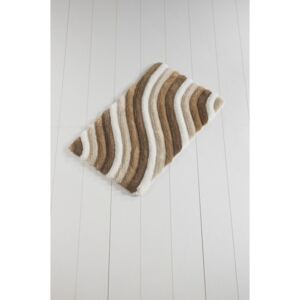 Waves Trismo barna-fehér fürdőszobai kilépő, 100 x 60 cm