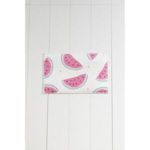 Tropica Watermelon fehér-rózsaszín fürdőszobai kilépő, 60 x 40 cm