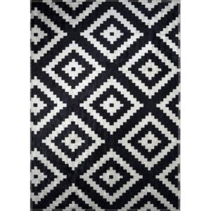 Siyah fekete-fehér mintás ellenálló szőnyeg, 50 x 80 cm - Vitaus