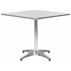 Ezüstszínű alumínium kerti asztal 80 x 80 x 70 cm