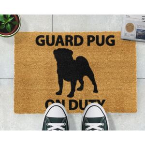 Guard Pug természetes kókuszrost lábtörlő, 40 x 60 cm - Artsy Doormats