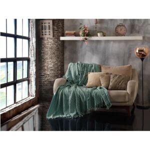 Throw Khaki Mint zöld kétszemélyes pamut ágytakaró, 200 x 230 cm - EnLora Home